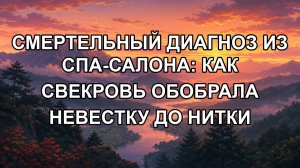 СМЕРТЕЛЬНЫЙ ДИАГНОЗ ИЗ СПА-САЛОНА: КАК СВЕКРОВЬ ОБОБРАЛА НЕВЕСТКУ ДО НИТКИ