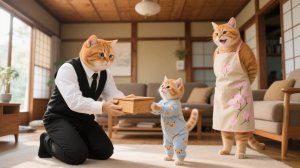 Папа-кот отправляется в командировку 🐾 Неожиданный подарок рыжего котенка #Смешные видео о