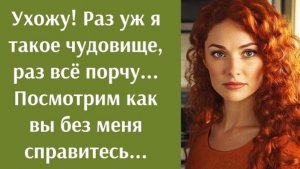Ухожу! Раз уж я такое чудовище, раз всё порчу    Посмотрим как вы без меня справитесь!
