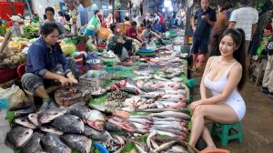 Лучший тайный рыбный рынок Камбоджи 🇰🇭 Потрясающие свежие морепродукты в Пномпене.