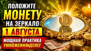 Положите монетку на зеркало 1 августа. На умножение денег.