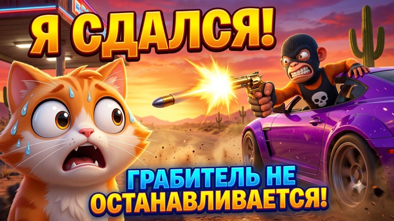 БЕШЕНЫЙ КОТ НА ЗАПРАВКЕ! Грабители, Дьявол и разгром тачек в VR