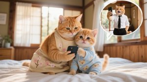 Рыжий котенок скучает по папе-коту 😿💔 Видеозвонок мамы вызывает слезы и улыбки 💕 #Смешные