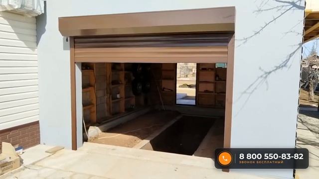 Ролград рольворота на гараж коричневые с автоматикой