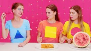 Геометрический Челлендж с Едой # Пробуем Еду Одной Формы с DaRaDa Challenge