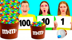 100 Слоев Еды Челлендж # Крутые Трюки с Едой с