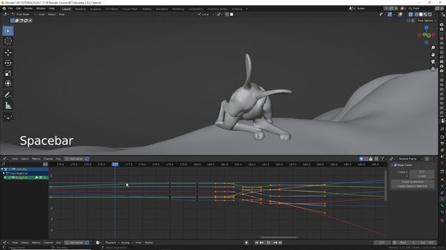 5.9_Blender Избушка ► Промежуточный план. Заяц анимация, ч.2.