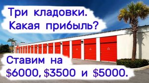 Три кладовки. Какая прибыль Ставим на $6000, $3500 и $5000.