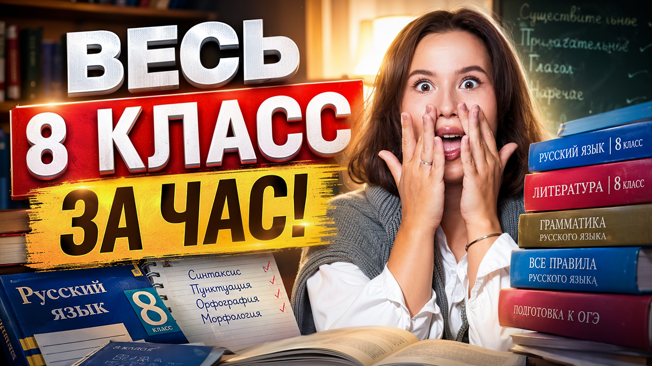 Вспомнить ВСЁ перед 9 классом | Весь русский за 8 класс | ОГЭ по русскому