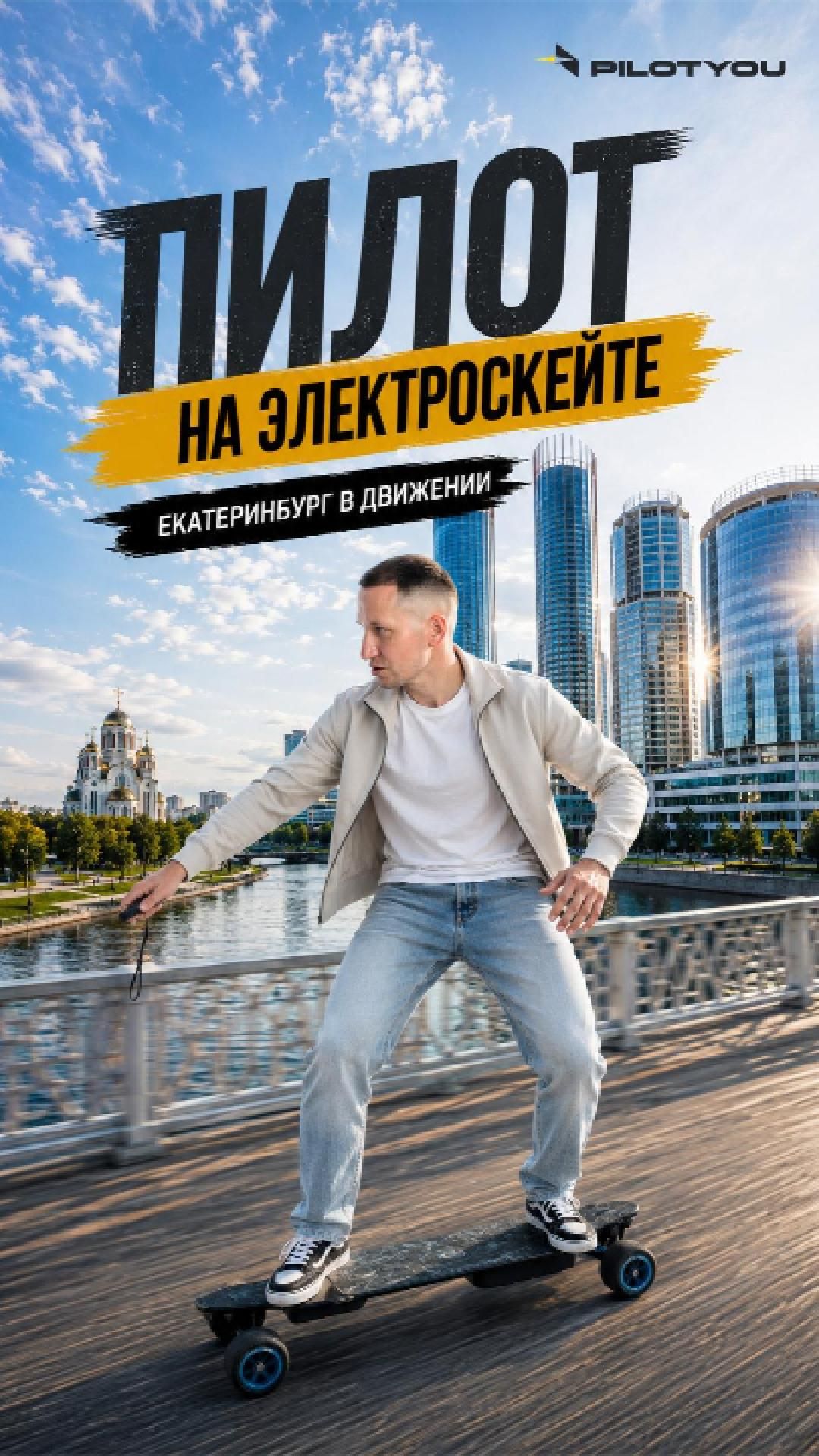 Пилот на электроскейте ⚡ Екатеринбург в движении