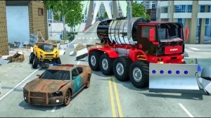 Гигантские злодеи Мультик_ Герои Wheel City разрушили город _ Полицейский грузовик