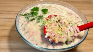 Окрошка на минералке.Быстро.Вкусно.Охлаждающе.
