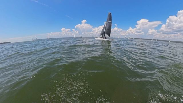 Парусная регата в Новосибирске с борта яхты- швертбота Луч . Снято на Insta 360 X 4