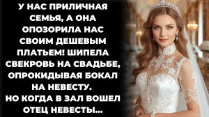 Истории из жизни/У нас приличная семья, а она опозорила нас дешевым платьем- заявила свекровь на сва