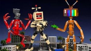 ЛЕГО Голова сирены LEGO, голова морской звезды и голова Санта-Клауса вторглись в Мой дом