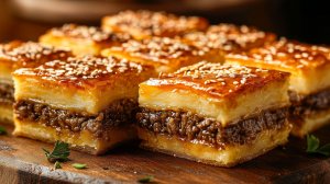 Простой пирог с фаршем и картофелем