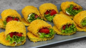 Рулетики из КАБАЧКОВ в хрустящей ПАНИРОВКЕ! ЗАКУСКА из кабачков!