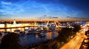 Ночной TimeLapse Санкт-Петербург, июльская белая ночь над Невой