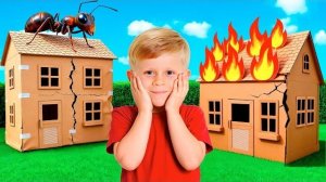 Приключение с Картонными домиками