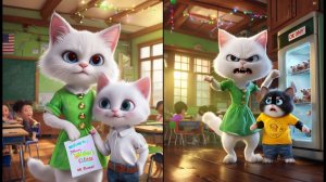 ЖЕСТОКИЙ УЧИТЕЛЬ-КОТ НЕСПРАВЕДЛИВОСТНО ОБРАЩАЕТСЯ С КОТЯТАМИ 😿#ai #catvideos #cats #cuteca