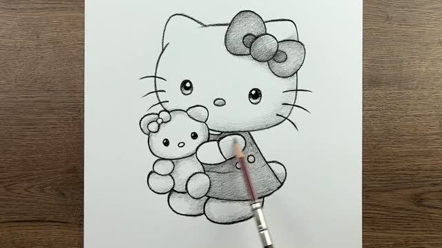 Как нарисовать простой рисунок Hello Kitty — руководство по рисованию для начинающих