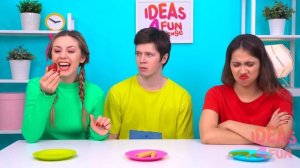 24 Часа Едим Еду Одного Цвета Челлендж # Потрясающие Кухонные Лайфхаки Ideas4Fun Challenge