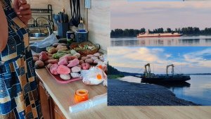 Заготовка полуфабрикатов. Съездили на другой берег Енисея.