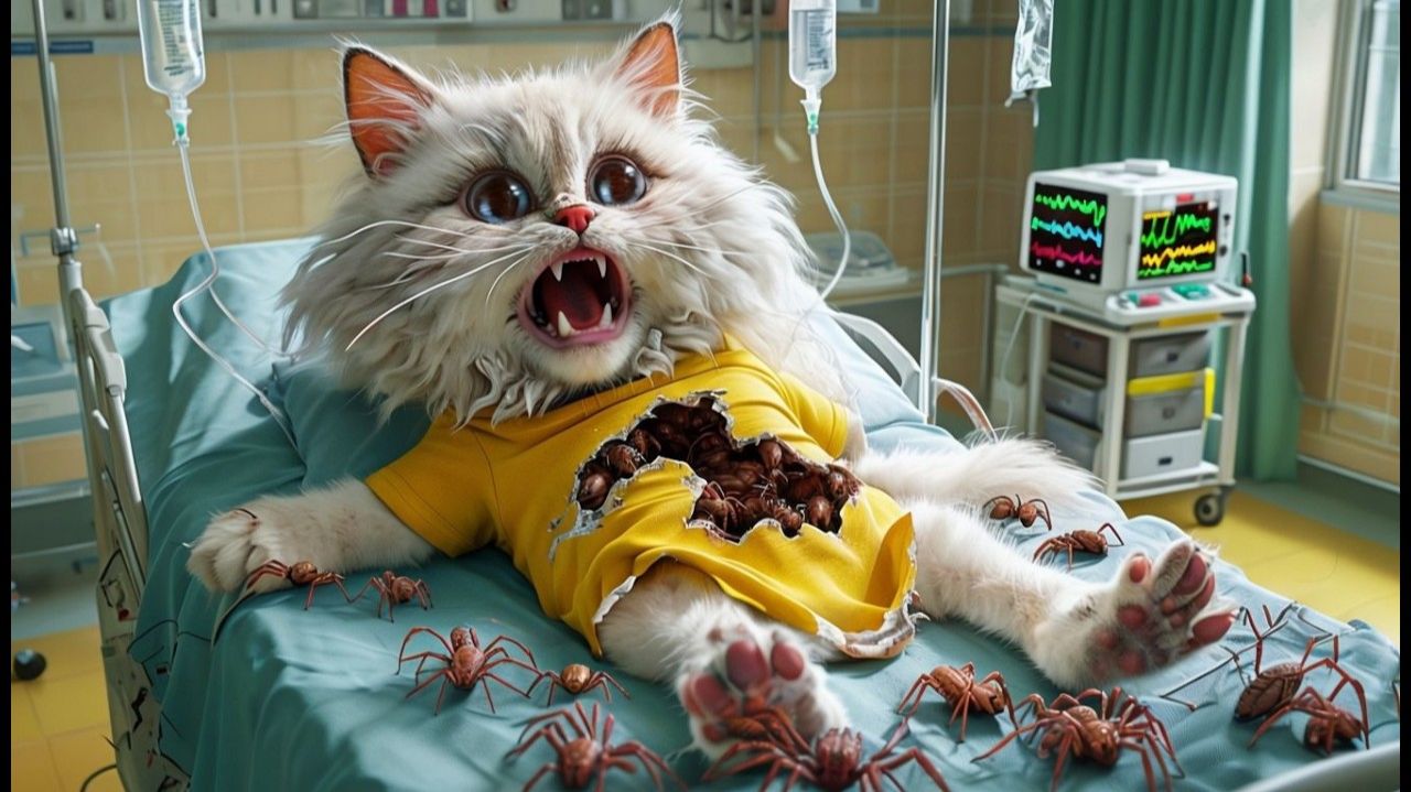 БЕДНЫЙ КОТЕНОК ЖИВОТ!ПАРАЗИТЫ ИЗ МОРОЖЕНОГО #ai #catvideos #cats #cutecat #aicat
