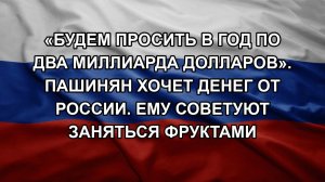 «Будем просить в год по два миллиарда долларов». Пашинян хочет денег от России. Ему советуют занят
