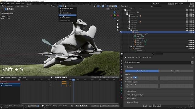 5.8_Blender Избушка ► Промежуточный план. Заяц анимация, ч.1.