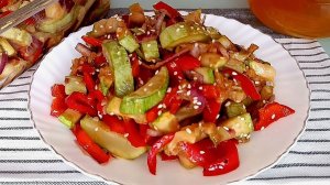 🔥 Салат из жареных кабачков и перца - быстро и вкусно!