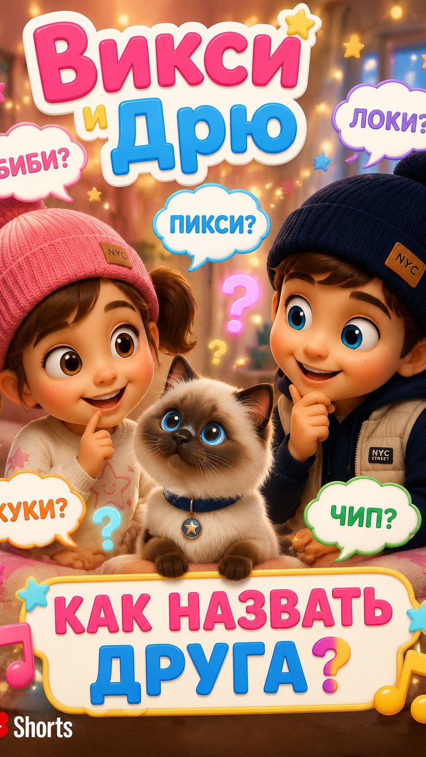 🐱 Как назвать нового друга? | Викси и Дрю 🎵 #shorts