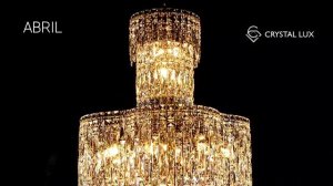 Подвесная хрустальная люстра ABRIL SP28 GOLD CRYSTAL LUX