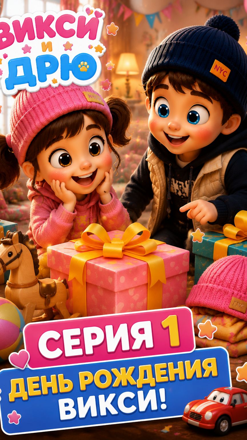 🎁 Викси открывает подарки! 🎂 | Викси и Дрю | Серия 1