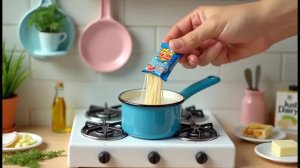 Миниатюрная кулинария: Рецепт пасты на игрушечной кухне. ASMR-звуки для глубокого сна.