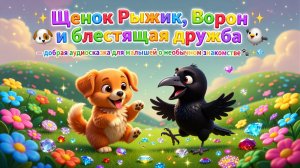 🐶🐦✨ Щенок Рыжик, Ворон и блестящая дружба — добрая аудиосказка для малышей о необычном знакомстве