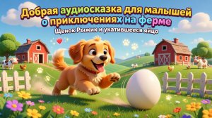 🐶🥚 Щенок Рыжик и укатившееся яйцо — добрая аудиосказка для малышей о приключениях на ферме ✨🐾