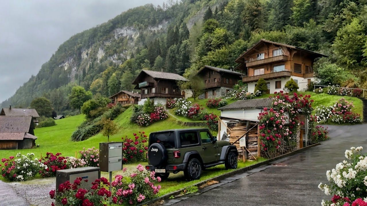 Switzerland, Iseltwald - Life In Heavenly Villages - Rainy Walk In The Most Beautiful Swiss Villages