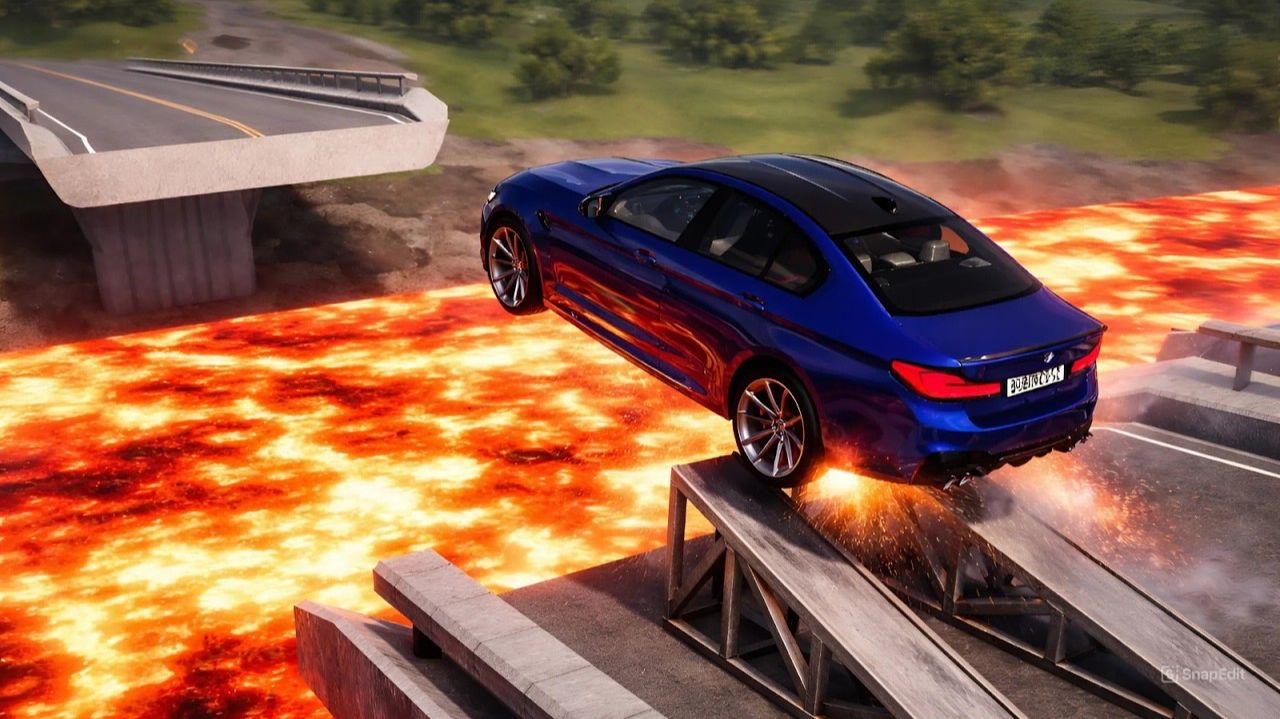 Тачки против Лавы - Потрясающий драйв. BeamNG.Drive 2026 🔥 Игры машинки. Мультики для детей