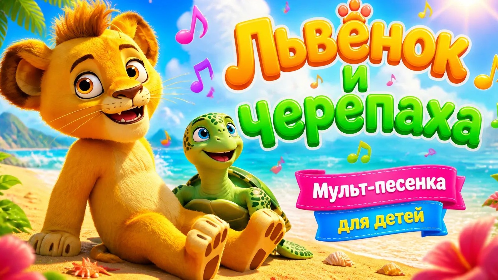 МУЛЬТ-ПЕСЕНКА ДЛЯ ДЕТЕЙ ЛЬВЕНОК И ЧЕРЕПАХА