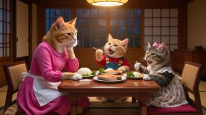 🍣🐱 Полночная закуска братьев и сестер кошек пошла не так!😱 Мама-кошка поймала их в суши-ба