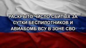 Раскрыто число сбитых за сутки беспилотников и авиабомб ВСУ в зоне СВО