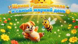 🐶🐝☀️ Щенок Рыжик, пчела и самый жаркий день — добрая аудиосказка для малышей о взаимопомощи ✨🐾