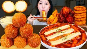 Мукбанг - токпокки и сырные закуски - азиатский формат