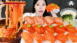 Мукбанг - морепродукты и краб и лосось - корейский стиль
