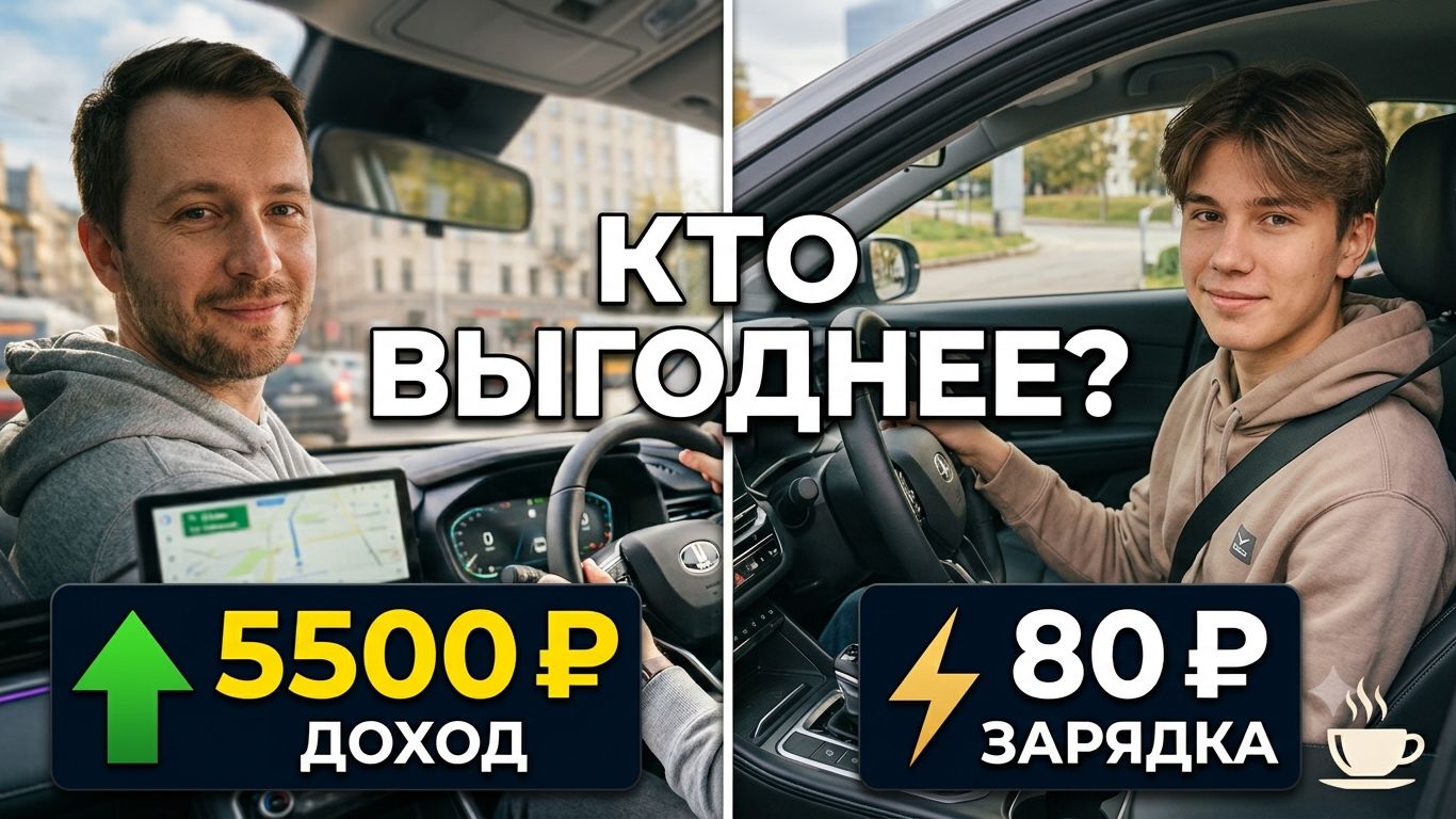 Москвич 3e против Амберавто А5: сравнили заработок и расходы на зарядку с сыном