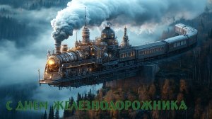 С днём железнодорожника. Роскошная музыкальная открытка.