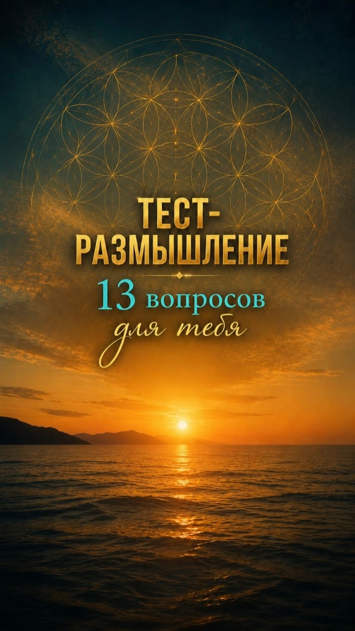 Тест-размышление из моих 13 вопросов для тебя. (В описании)