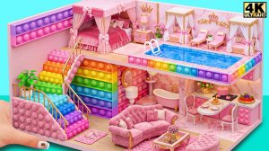 🌈🎀 Постройте удивительный розовый дом Барби в стиле Pop It с гигантской радужной лестницей ❤️ #