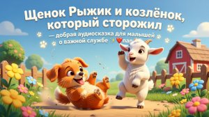 🐶🐐 Щенок Рыжик и козлёнок, который сторожил — добрая аудиосказка для малышей о важной службе ✨🐾